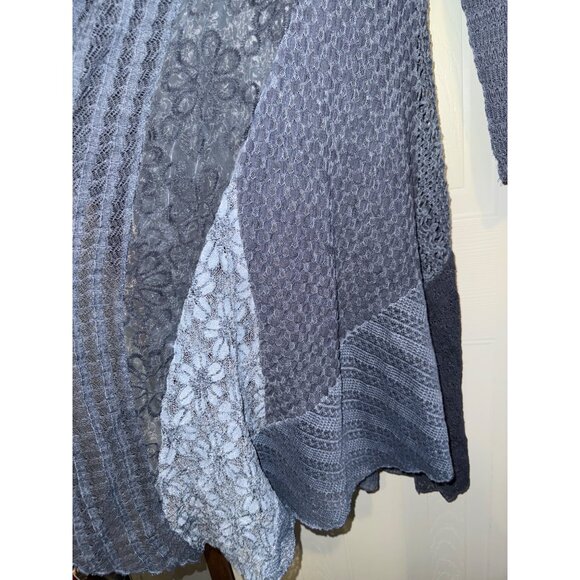 This & That Long Blue Open Front Cardigan Size Large - Picture 6 of 13